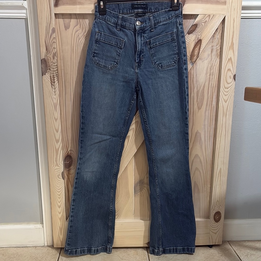 Aeropostale Blue Flare Wide Leg Jeans